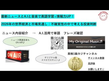 2026年の世界経済と市場見通し：不確実性の中で考える投資判断! Latest Newsで英語力＆情報力UP✨4040☆Learn English and