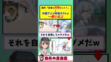 【海外の反応】中国アニメ同格主張が即バレ炎上