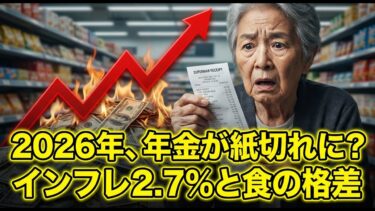 【警告】2026年、年金が紙切れに？インフレ2.7%と食の格差【01/12最新ニュース】