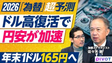 【2026年超予測：為替】さらなる円安か、大幅金利上昇か／年末165円へ／利上げ2回／長期金利３％越え／日銀審議委員人事／利払費急増でYCC再導入？／外貨準備の限界／ドル復調の理由／165円超えリスク