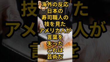 【海外の反応】日本の寿司職人の技を見たアメリカ人が言葉を失った「これは芸術だ」