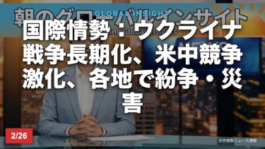 【GDELT-AI生成】2026.02.26（木） 国際情勢：ウクライナ戦争長期化、米中競争激化、各地で紛争・災害