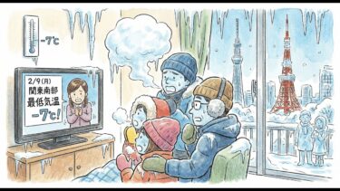 【社会問題】2/9(月)の朝は、関東南部でも、マイナス7度まで下がるってよ！