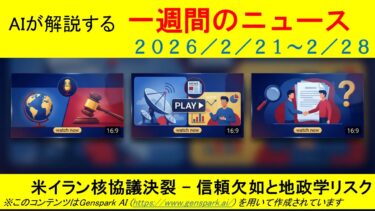 【AIポッドキャスト】2026年2月最終週の日本と海外のニュース解説