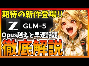 【世界で絶賛】Opus超え？！『GLM-5』が登場！開発やエージェント性能が進化しているので使ってみた
