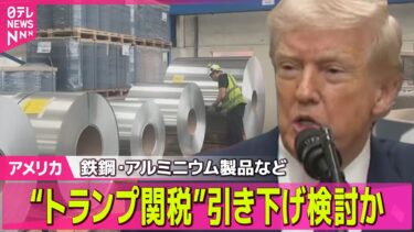 【アメリカ】トランプ政権、鉄鋼・アルミニウム製品への関税を一部縮小の方針　フィナンシャル・タイムズ ── 国際ニュースライブ（日テレNEWS LIVE）