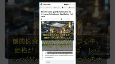 🧐👉 ビットコインに量子リスクと大量ショート清算圧力、10％変動で市場激震か #QixNewsCrypto