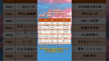 【2026年話題】AI・防衛・資源安全保障日本株 “国策トレンド” 注目10選