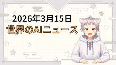 2026年3月15日 世界のAI関連ニュース