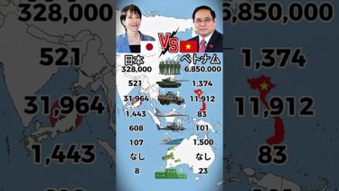 ベトナムと日本の軍事力ランキングを比較する。 #ミリタリー #軍事力比較 #北朝鮮 #日本史