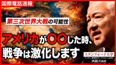 【イラン攻撃】第三次世界大戦の可能性を解説｜スタンフォード大学フーヴァー研究所リサーチフェロー（1977-2023）西鋭夫教授