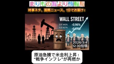 原油急騰で米金利上昇！“戦争インフレ”が再燃か #一分でわかる #時事ネタ #国際ニュース #原油価格 #米国債 #FRB #インフレ #中東情勢