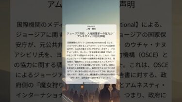 ジョージア政府、人権擁護家への圧力か：アムネスティが批判声明｜Amnesty International｜2026/03/18｜人権・難民