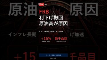 ＦＲＢウォラー理事、利下げ主張撤回 原油高でインフレ長期化警戒 #shorts