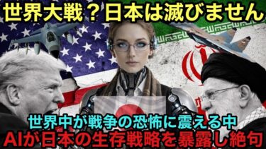 【海外の反応】AI「第三次世界大戦？日本だけは絶対に滅びません」世界中が戦争の恐怖に震える中→AIが暴露した日本の”生存戦略”に各国の軍事専門家が絶句