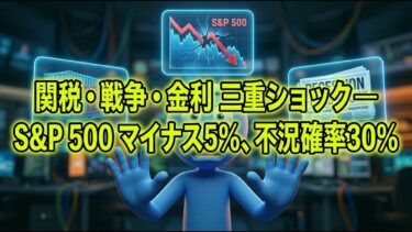 [What] 戦争・関税・金利トリプルショック — S&P 500 −5%、景気後退確率30%