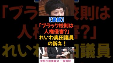 【波紋】「ブラック校則は人権侵害？」れいわ奥田議員の訴えに議場“拍手なし”#報道 #X #政治 #ニュース #ショート #shorts