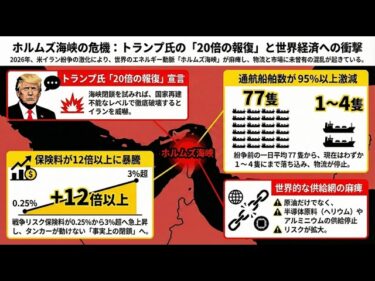世界経済への大打撃！イランホルムズ海峡の危機！トランプ氏の20倍の報復は実際に行われるのか・・・
