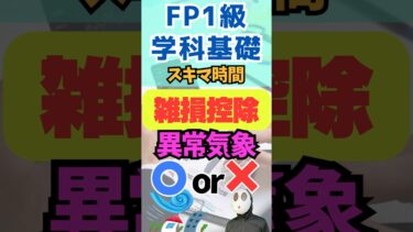 雑損控除 異常気象 自然災害 FP1級学科基礎 資産形成 #shorts #ファイナンシャルプランナー #投資 #資産運用 #資産形成