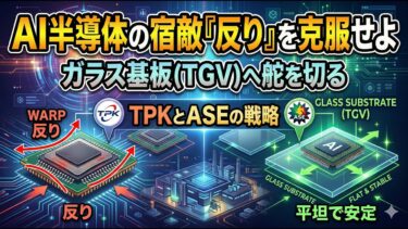 AI半導体の宿敵「反り」を克服せよ。ガラス基板（TGV）へ舵を切るTPKとASEの戦略　2026/04/13 半導体ニュース