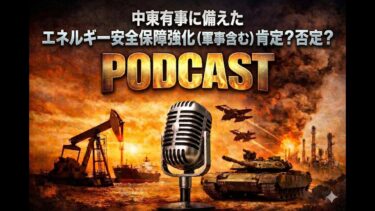 音声概要：日本社会「中東有事に備えたエネルギー安全保障強化（軍事含む）」