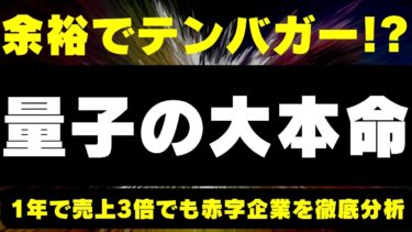 【量子の大本命】テンバガーは余裕？最大〇倍の可能性！？｜１年で売上３倍以上でも現状赤字｜IonQ：イオンキュー