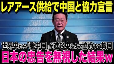【海外の反応】韓国「時代は日本ではなく中国だ！」日本からの忠告を無視し中国とレアアース供給協力宣言！→世界中から大笑いされる衝撃の結末に…w
