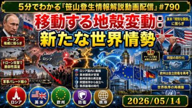 「移動する地殻変動：新たな世界情勢」(2026/05/14)(5分でわかる「笹山登生の情報解説動画配信」#790)
