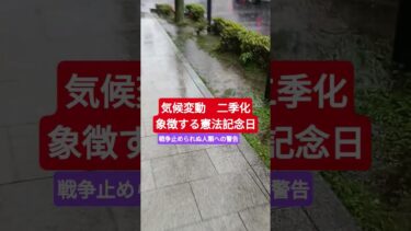 気候変動二季化象徴する憲法記念日の大雨　戦争止められぬ人類への警告