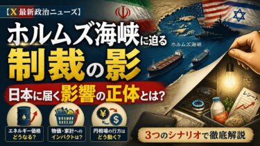 【X最新政治ニュース】ホルムズ海峡に迫る制裁の影、日本に届く影響の正体とは？