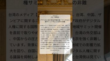 アフリカに忍び寄る中国の影？デジタル人権サミット中止と台湾の非難｜Taipei Times｜2026/05/04｜外交・国際関係
