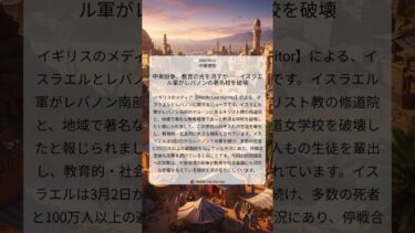 中東紛争、教育の光を消すか――イスラエル軍がレバノンの著名校を破壊｜Middle East Monitor｜2026/05/02｜中東情勢