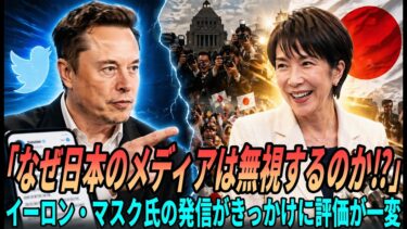 【海外の反応】「なぜ日本では報じられない？」高市総理の“知られざる姿”だが、イーロン・マスクの発言で評価が一変…
