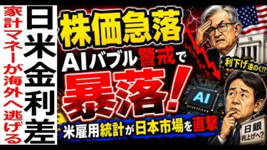🤣日米金利差が市場を揺らす！株価急落の真相とAIバブル警戒