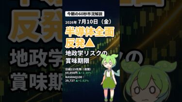 【7/10】半導体全面反発 地政学リスクの賞味期限