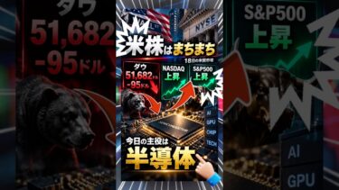 【半導体だけ強い】NASDAQ＋0.40％！ダウ反落、値下がり優勢の米株